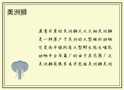 美洲狮